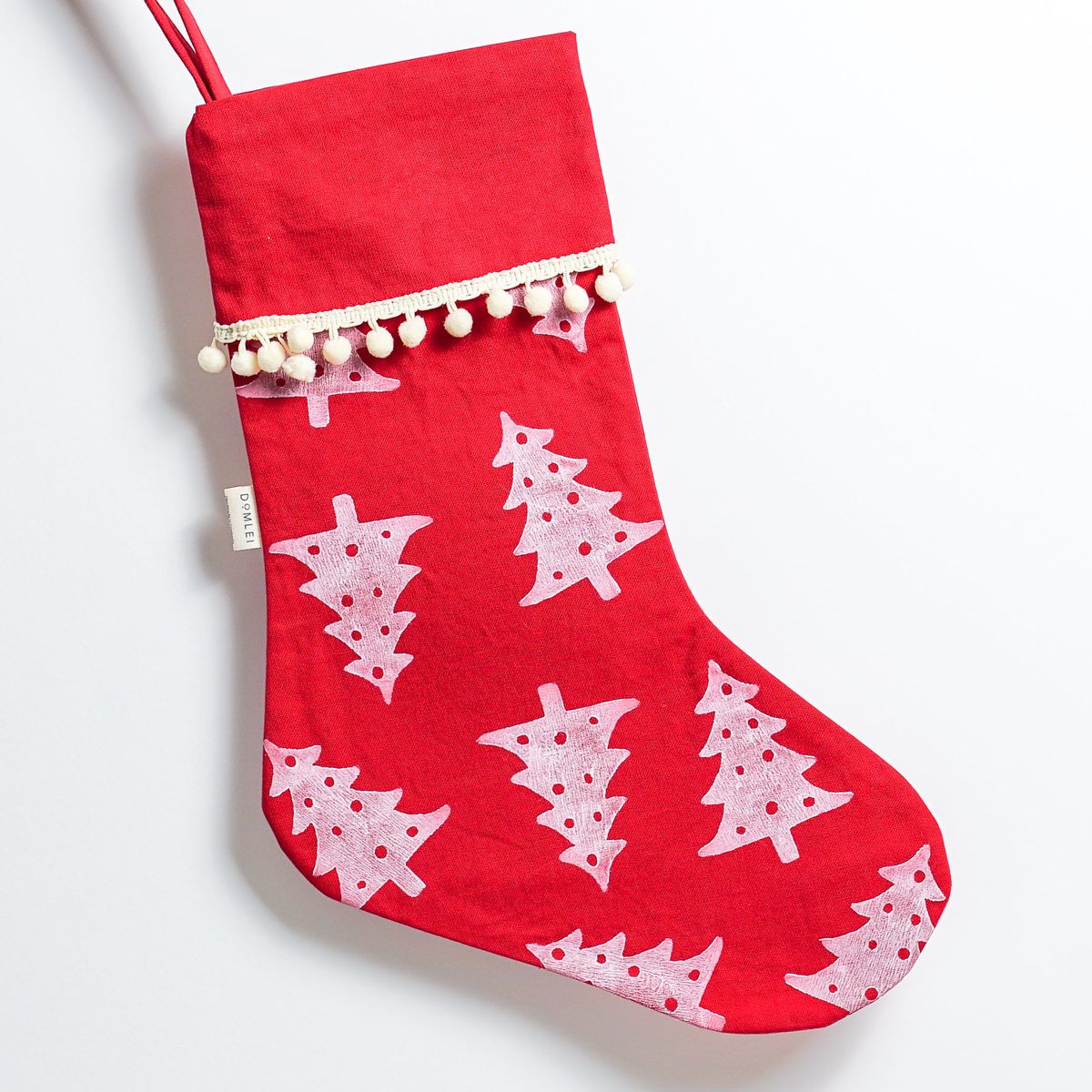 Hand block Printed Christmas Stockings — image 1