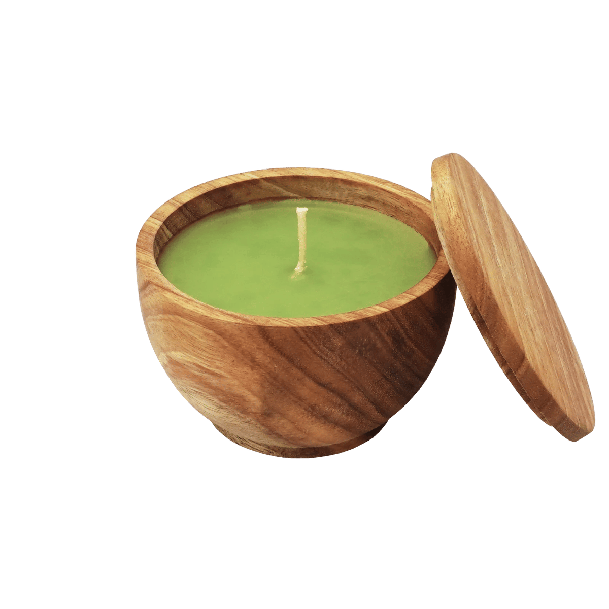 Candle in wood box — image 1