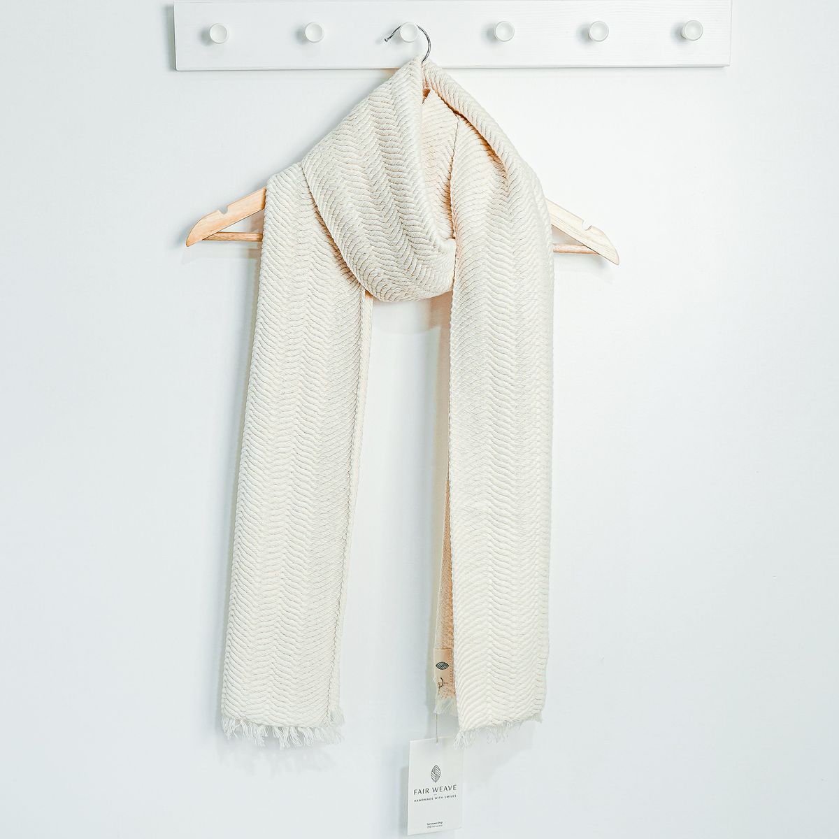 HANDWOVEN SCARF - White — image 1