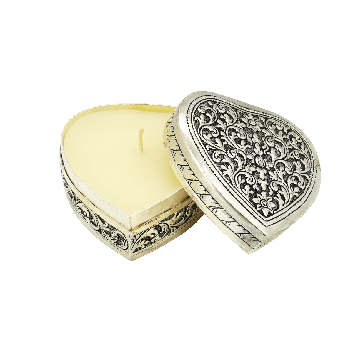 Jasmine Candle in Silver Box – Heart — image 1