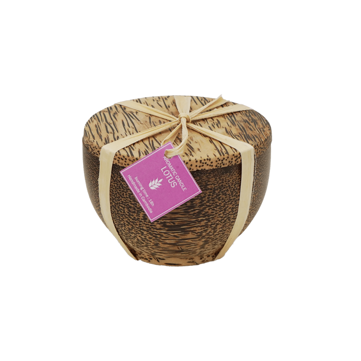 Candle in palm wood box — image 1