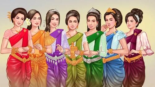 The seven colors in Khmer Traditional Dress © phoenixvoyages