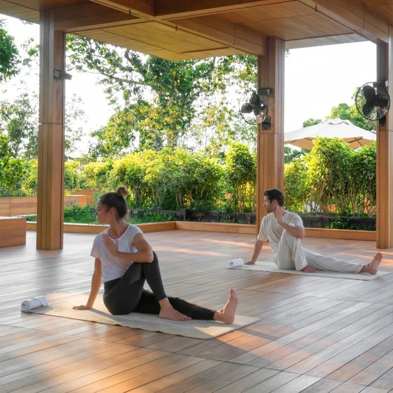 Six Senses Outdoor Yoga Pavilion Session